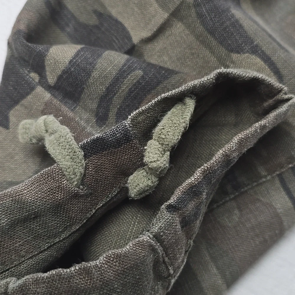SANCTUARY X Anthropologie Discoverer Linen Camo Cargo Pants Size XS - Picture 10 of 16